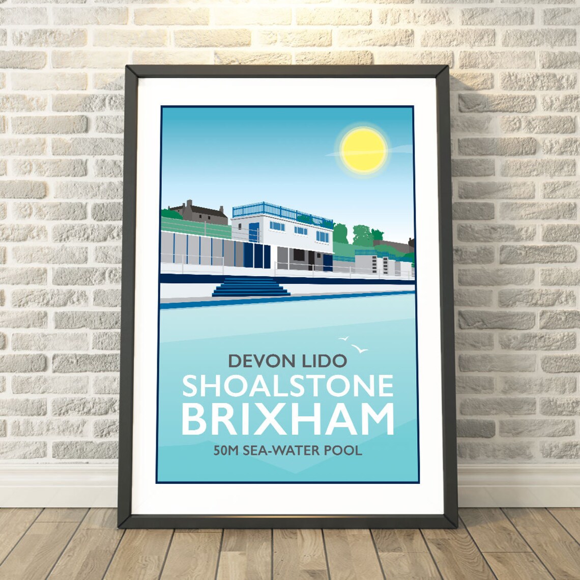 Shoalstone Lido Brixham Devon Travel Poster