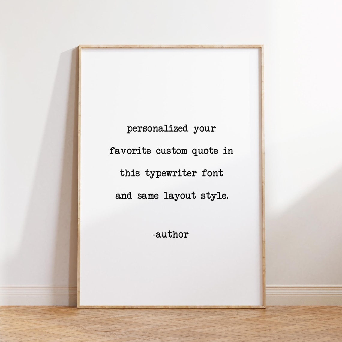 Custom Typewriter Font Quote Poster with Your Own Words and Author