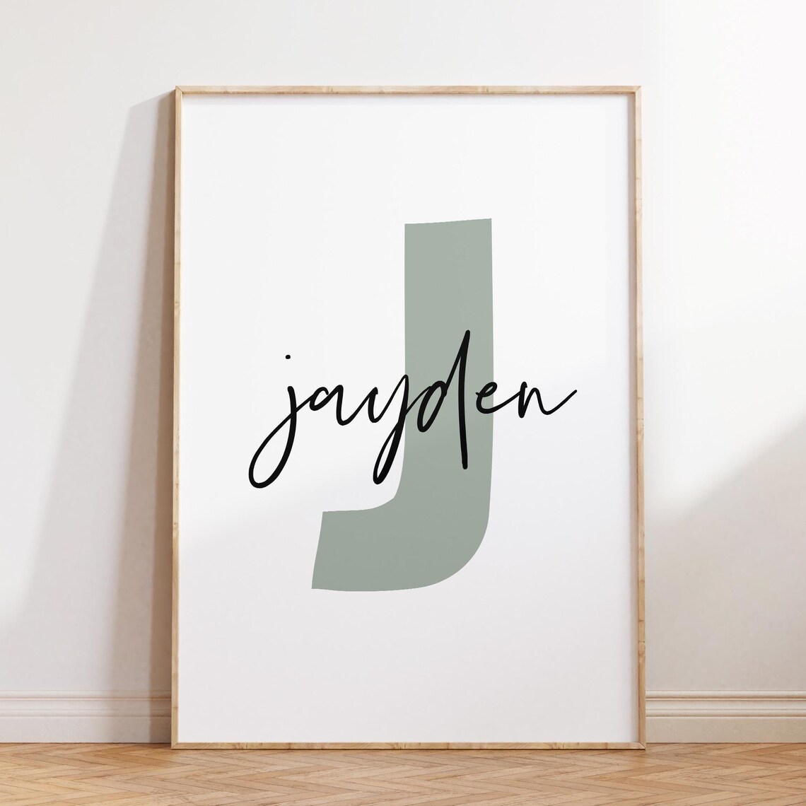 Personalized Letter J Name Initial Jayden Nursery Kids Room Decor Poster