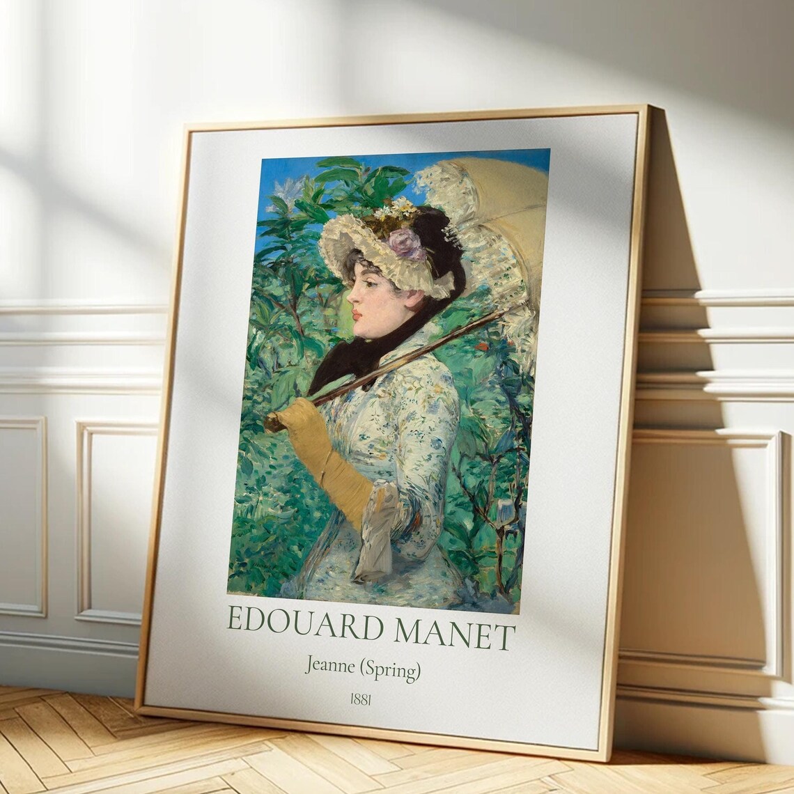 Manet Jeanne Spring 1881 Woman Parasol Portrait Garden Art Poster