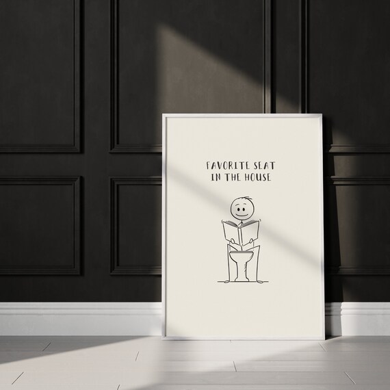 Toilet Wall Art Funny Bathroom Poster Cute Toilet Print Best Seat In The House Poster Toilet Quote Print Trendy Art Instant