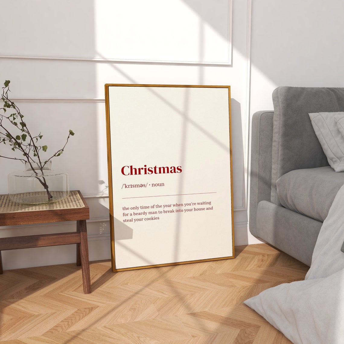 Christmas Definition Wall Art Cute Festive Poster Minimalist Christmas Wall Art Funny Definition Print Xmas Decor Instant - Image 3
