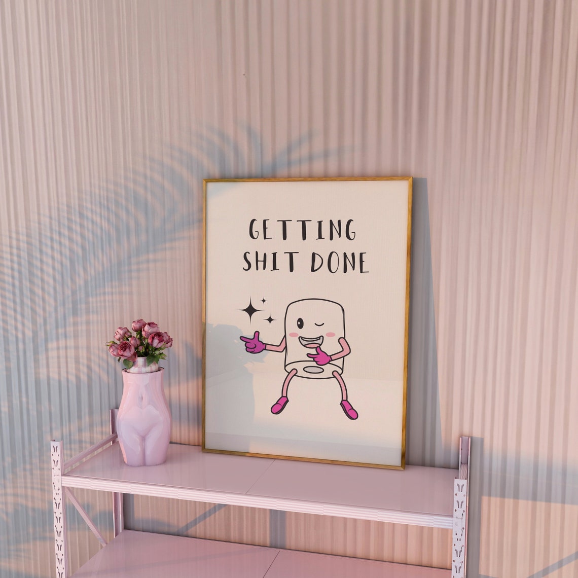 Toilet Poster Funny Bathroom Wall Art Getting Shit Done Print Cute Toilet Roll Wall Art Trendy Bathroom Wall Decor Instant - Image 2