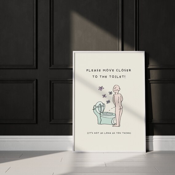Toilet Wall Art Funny Bathroom Poster Cute Toilet Print Toilet Quote Wall Art Simple Bathroom Print Trendy Wall Art Instant