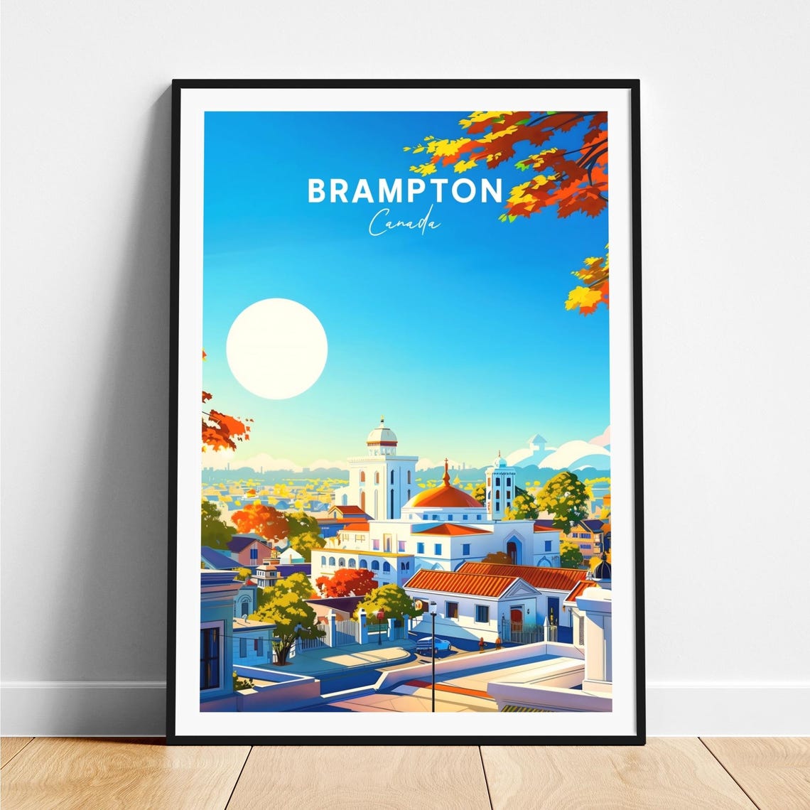 Brampton Canada Hillside Domed Skyline Autumn Sun Glow Poster