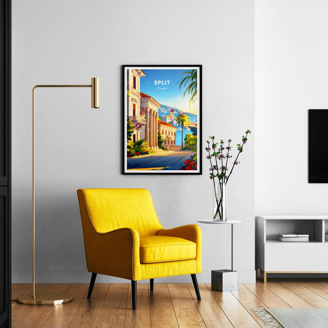 Split Croatia Old Town Sunny Seaside Columns Street Travel Poster - Image 3
