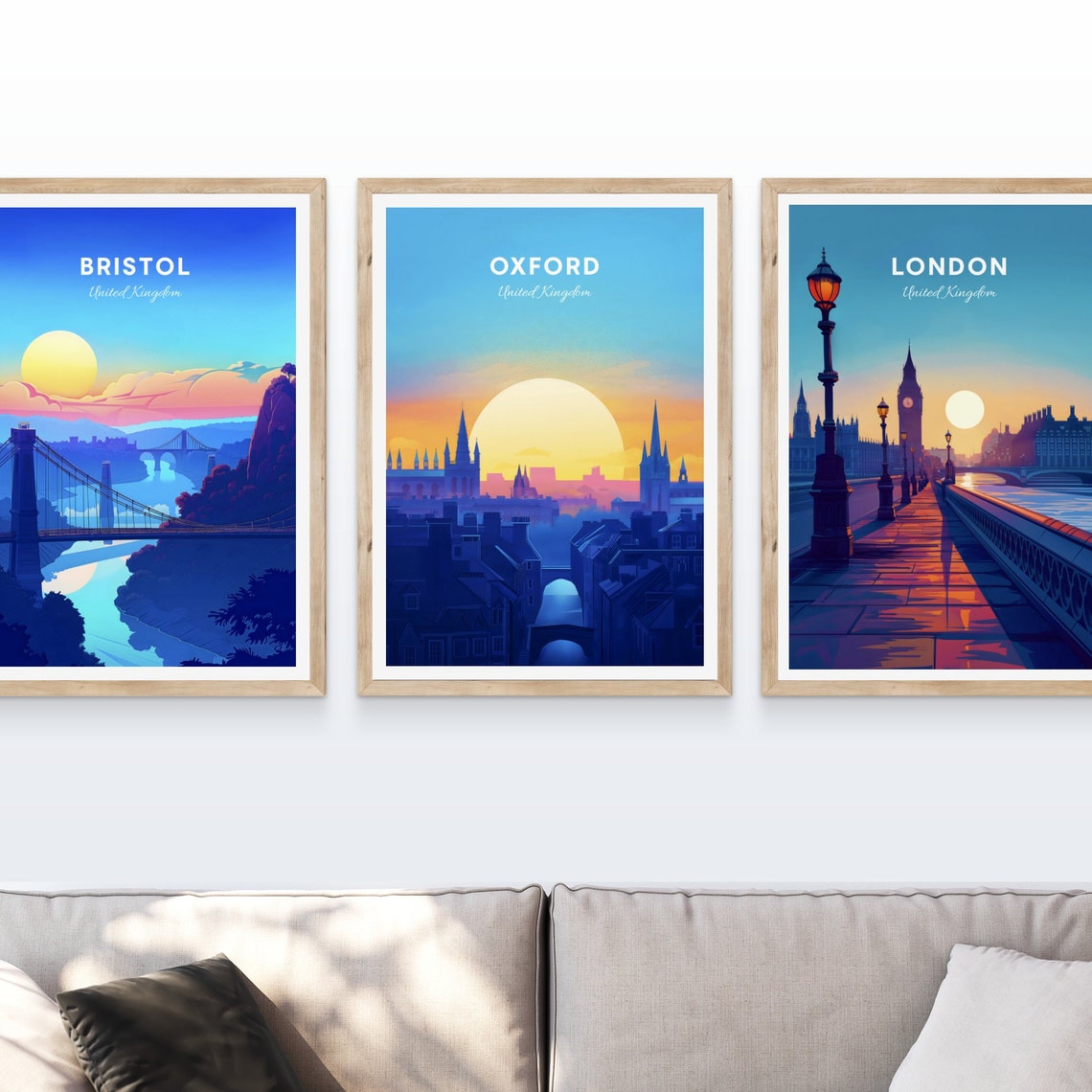 Oxford Blue Hour Spires Twilight Skyline City Sunset Wall Poster - Image 4
