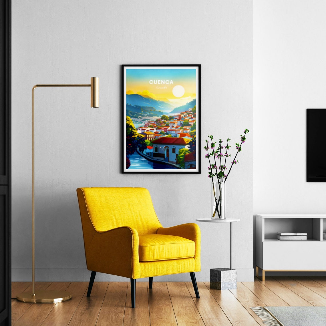 Cuenca Ecuador Riverside Colonial Town Morning Sun View Poster - Image 3