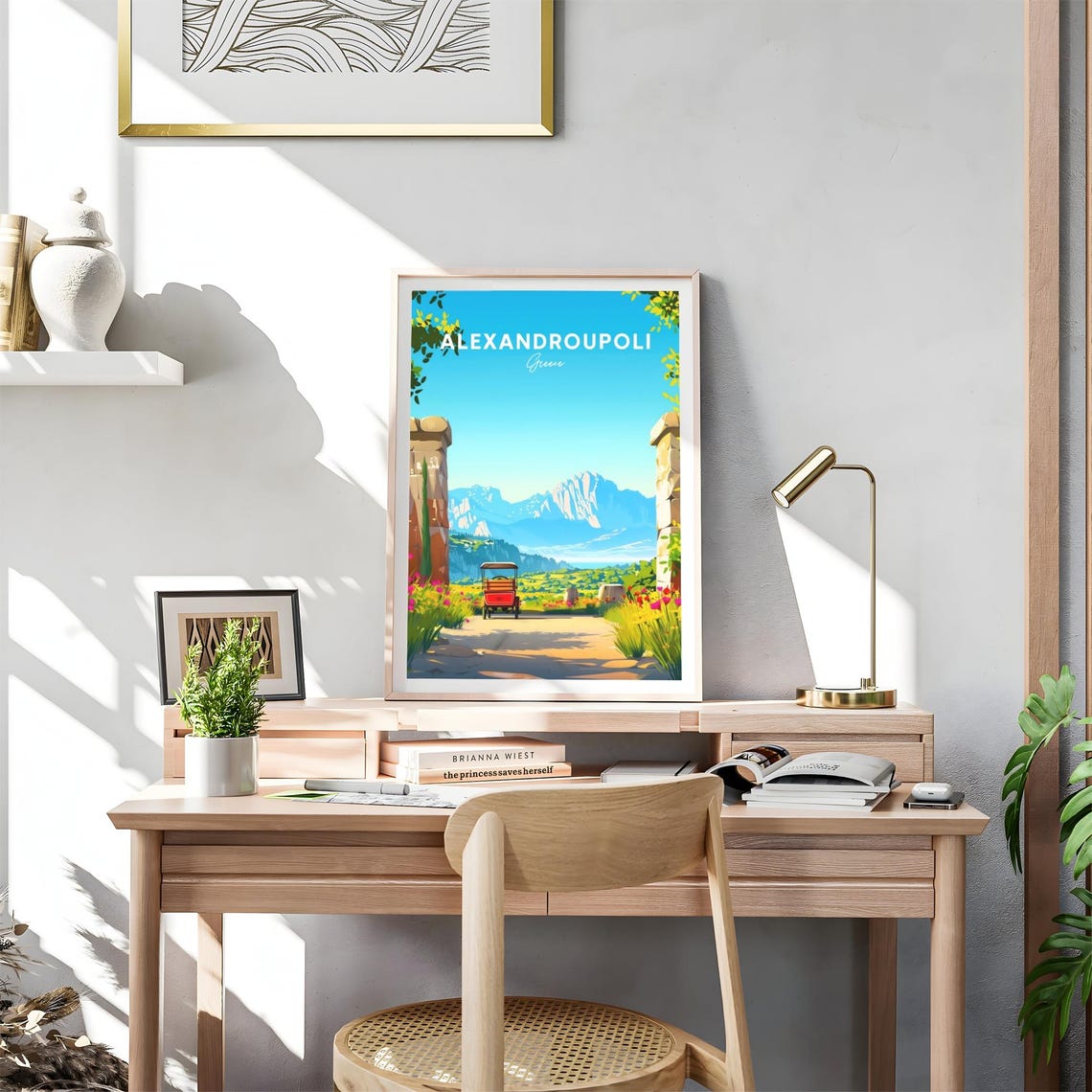 Alexandroupoli Greece Stone Gate Mountain Cart Travel Poster - Image 4