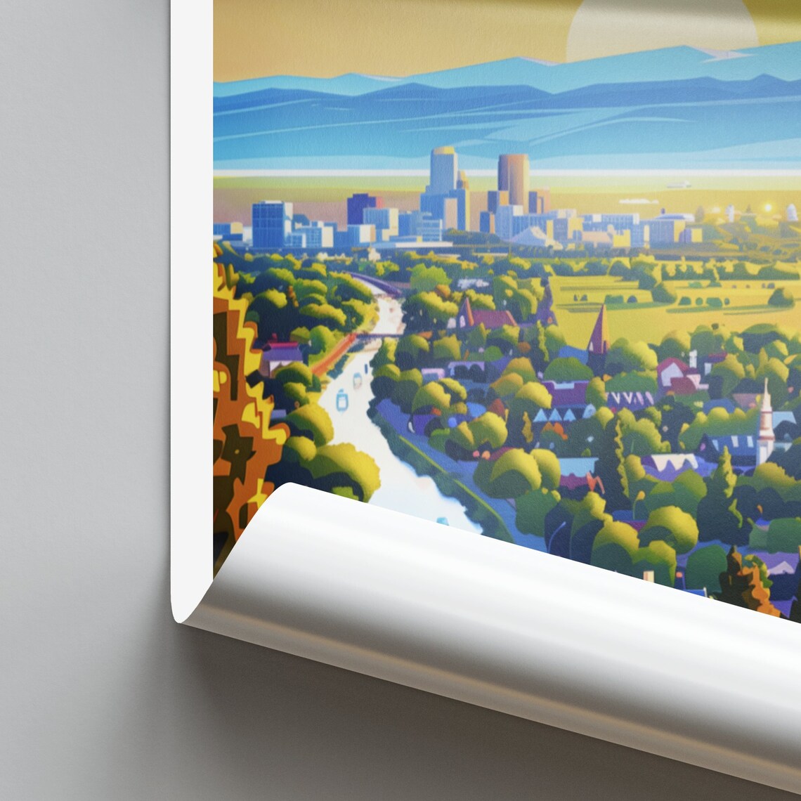 Boise Idaho City Valley Overlook From Hillside Road Travel Poster - Image 2