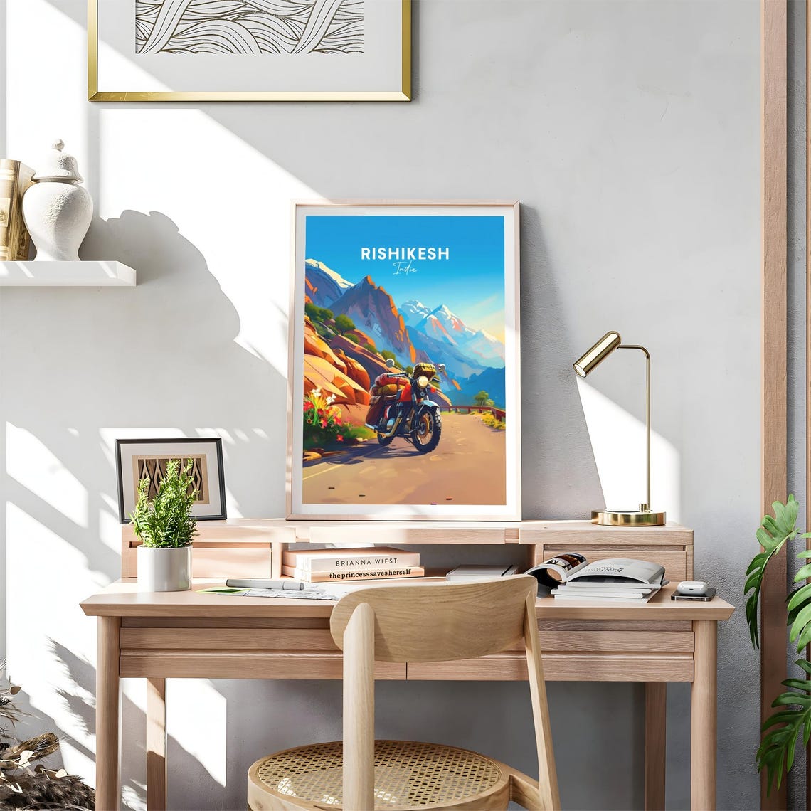 Rishikesh India Motorcycle Touring Himalayan Peaks Travel Poster - Image 4