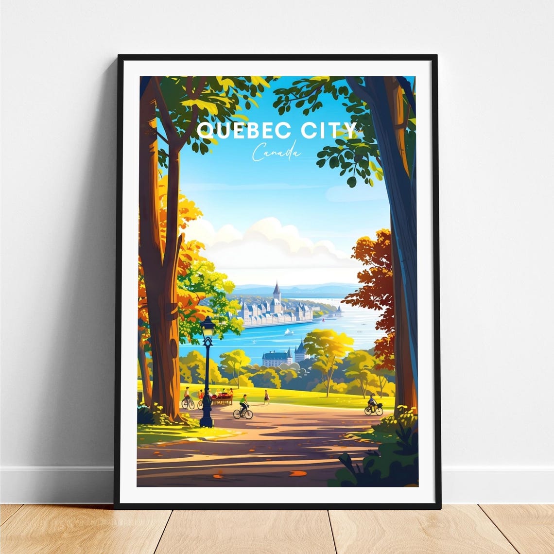 Quebec City Canada Chateau Frontenac Riverside Park View Travel Poster