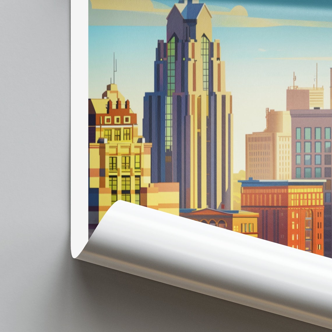 Little Rock Downtown Towers Rising High Above the Streets Poster - Image 2