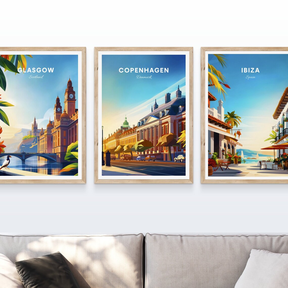 Copenhagen Denmark Palace Street Golden Hour Vintage Travel Poster - Image 4