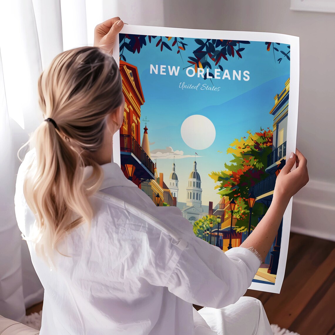 New Orleans United States French Quarter Street Lamps Travel Poster - Image 3