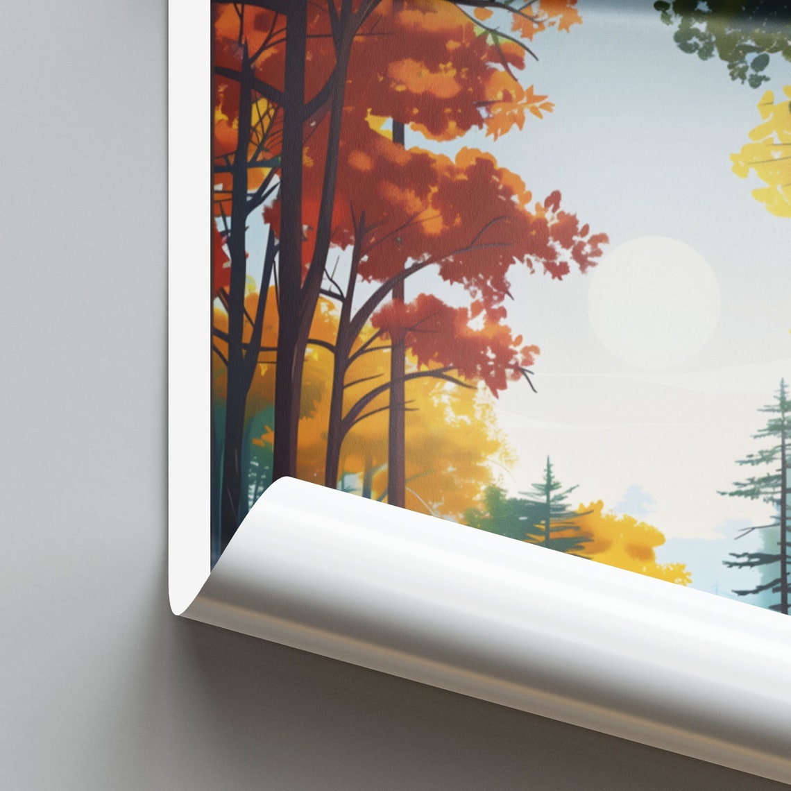 Lincoln United States Autumn Forest Path Fall Foliage Travel Poster - Image 2