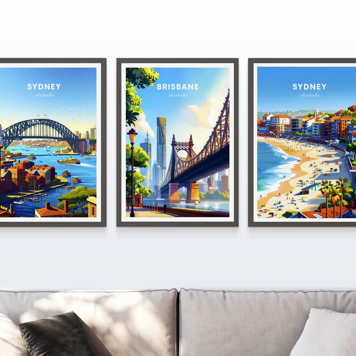 Brisbane Australia Story Bridge Riverside Walk Skyline Day Poster - Image 3
