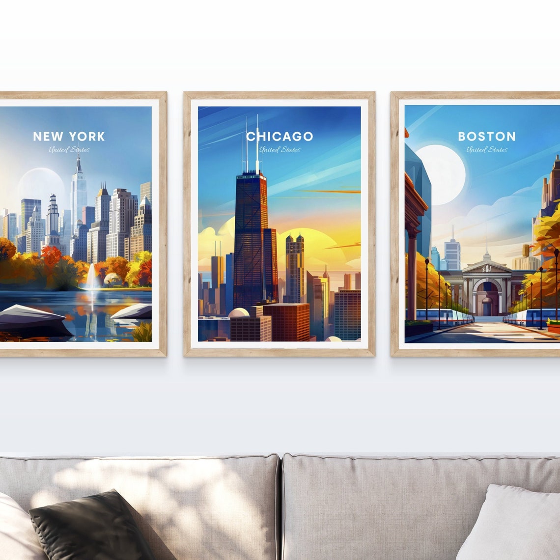 Chicago Illinois John Hancock Center Sunset Skyline Travel Art Poster - Image 4