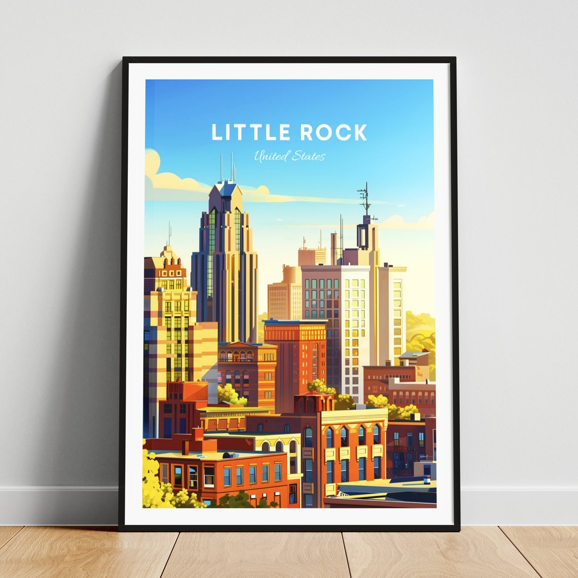 Little Rock Downtown Towers Rising High Above the Streets Poster