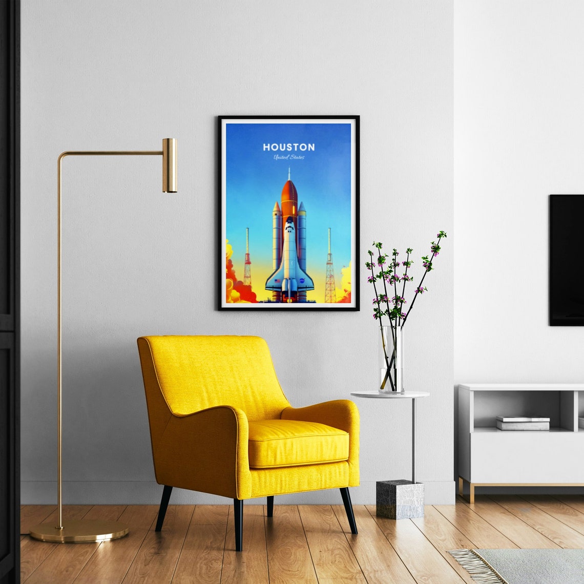 Houston Texas NASA Space Shuttle on the Launch Pad Sunrise Poster - Image 3