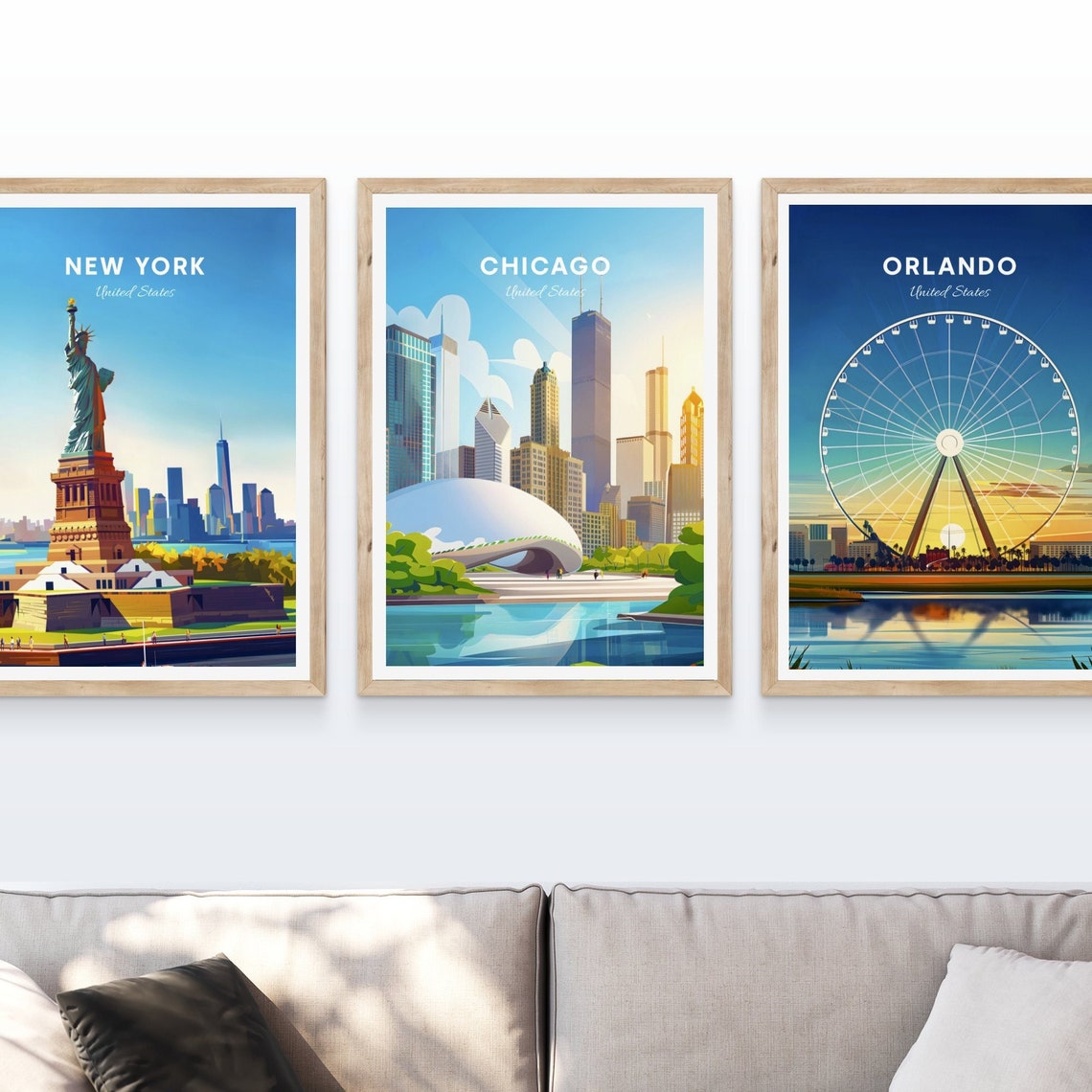Chicago Millennium Park Jay Pritzker Pavilion Skyline Travel Poster - Image 4