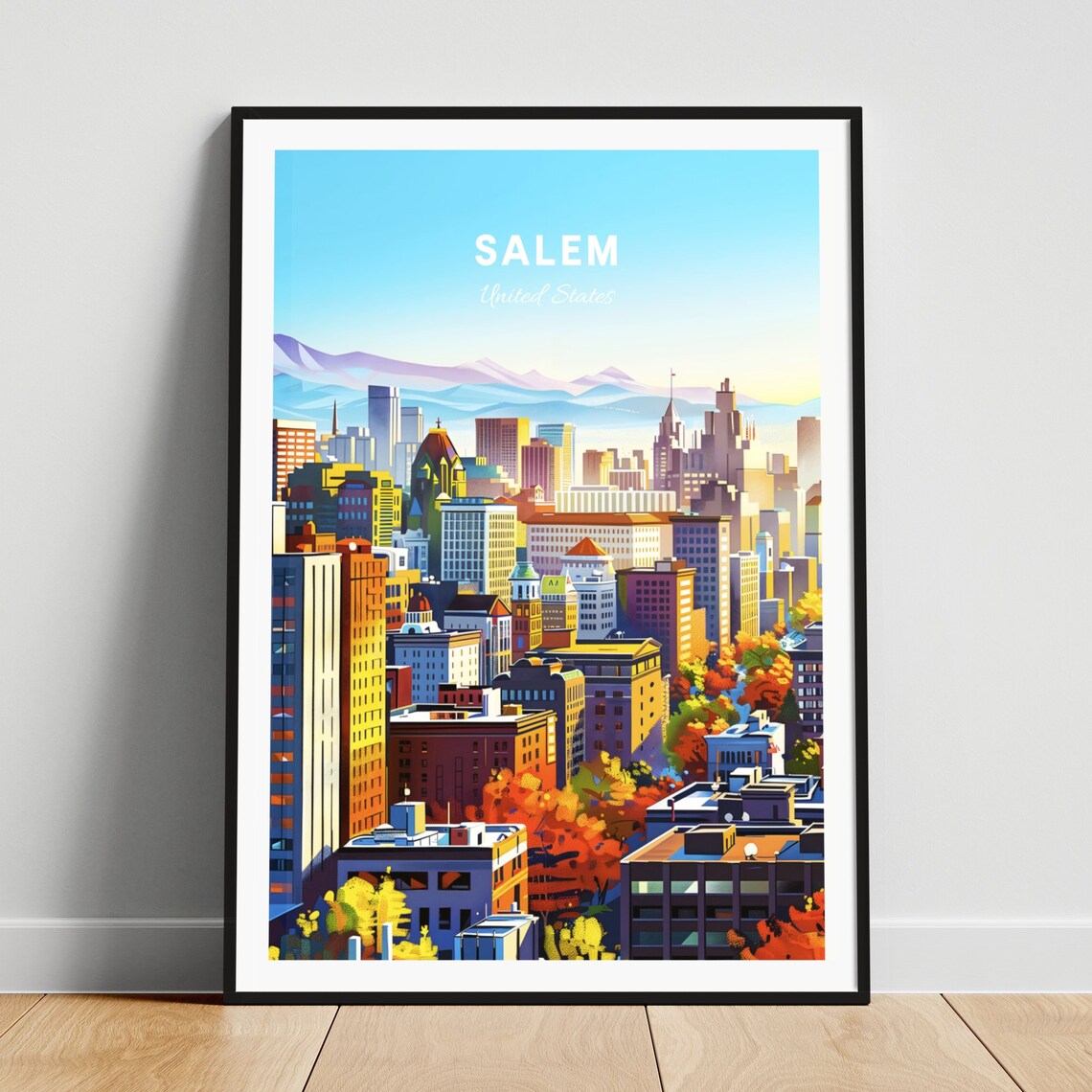 Salem United States Colorful Towers among Autumn Trees Poster