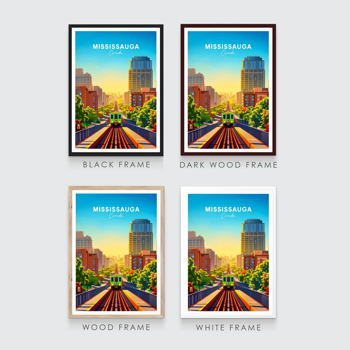 Mississauga Canada Green Subway Elevated Track Skyline Poster - Image 3