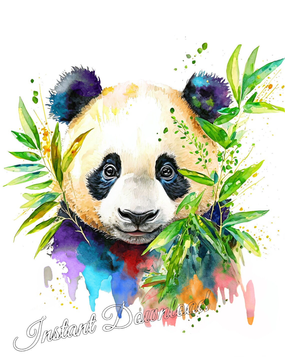 Panda Bear Watercolor Art Print, Wildlife Nursery Decor - Image 2