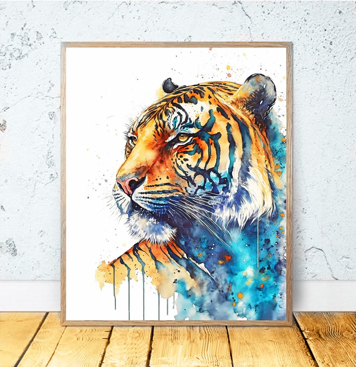 Watercolor Tiger Wildlife Nursery Art Print