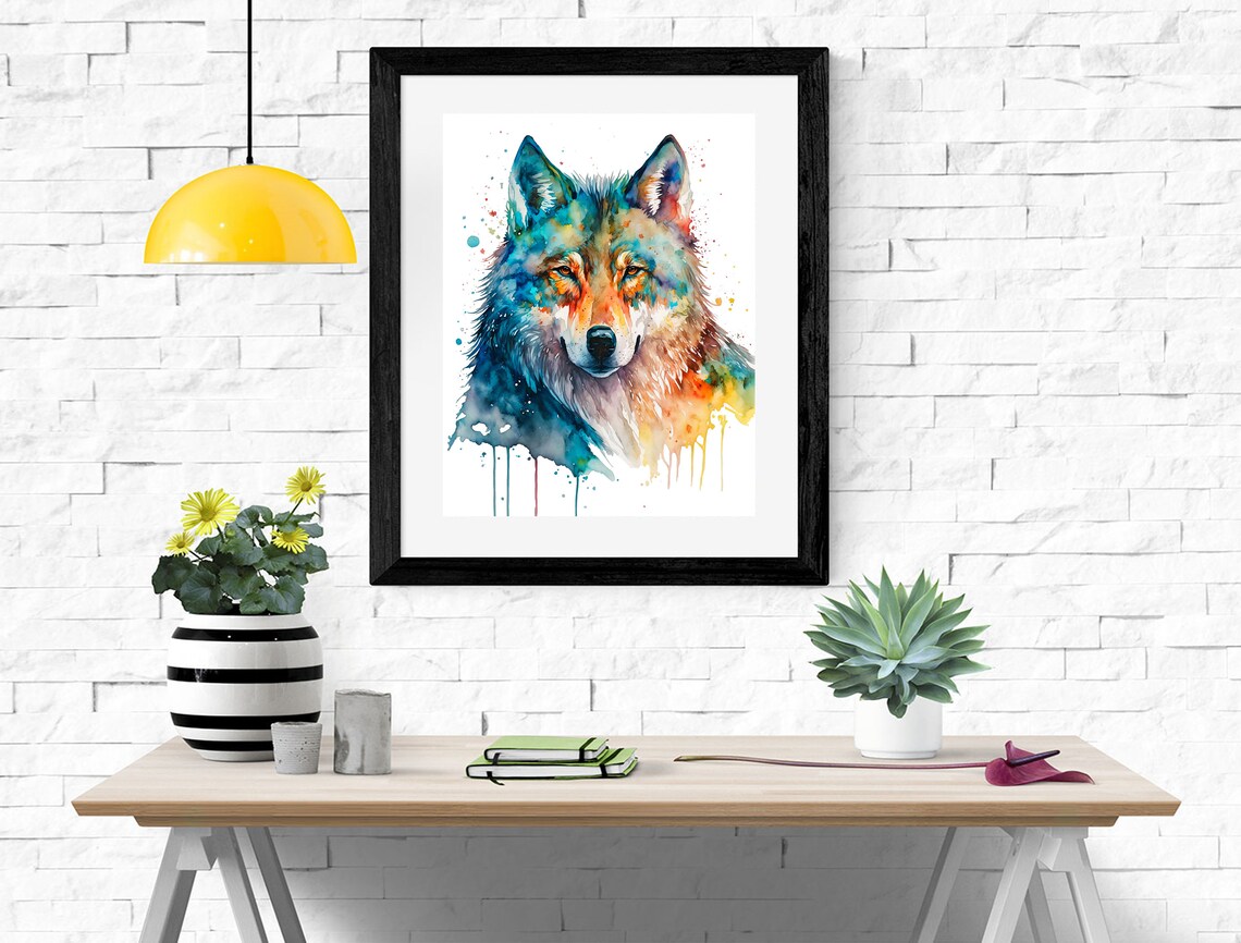 Wolf Watercolor Art Print, Wildlife Nursery Decor - Image 2