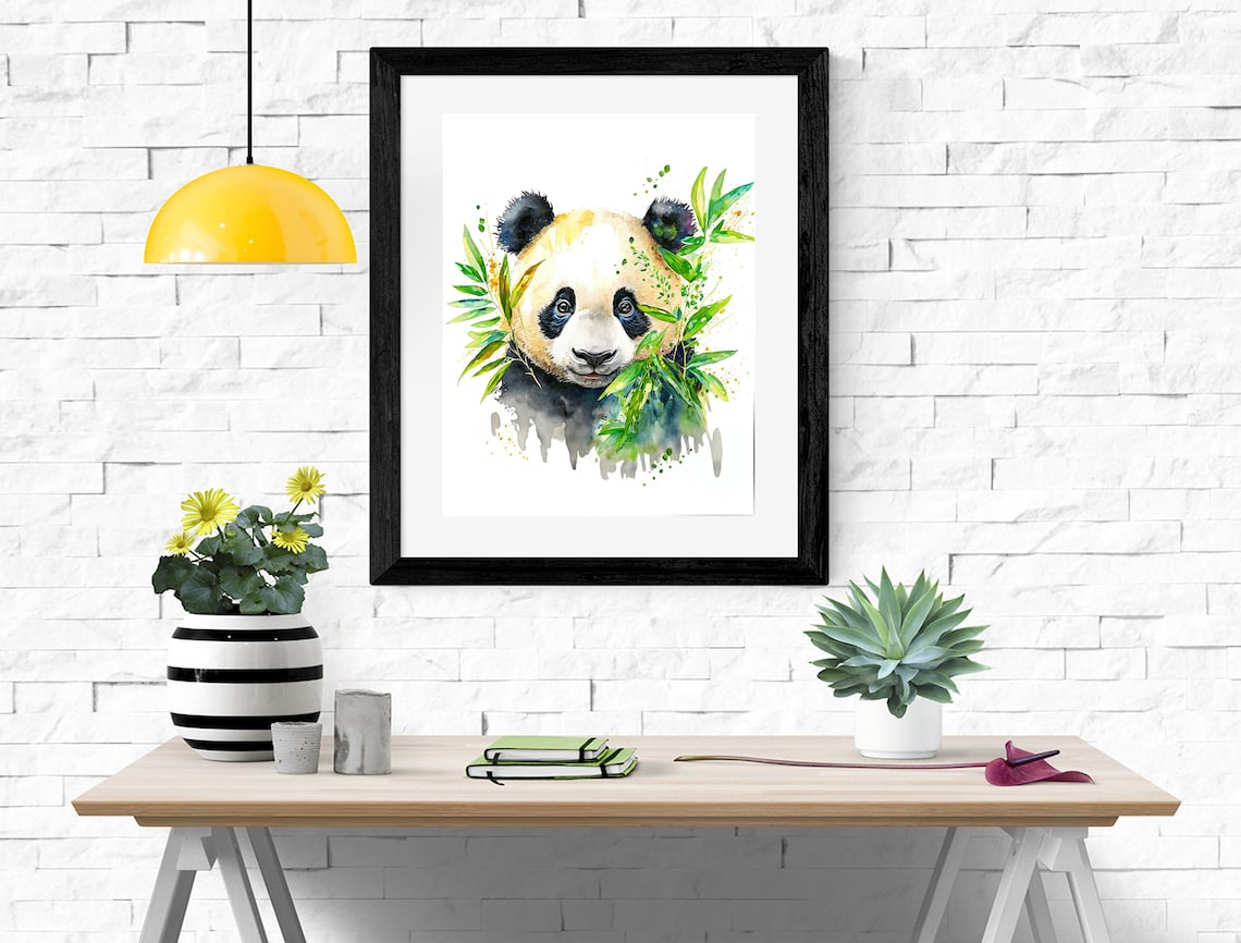 Panda Bear Watercolor Art Print, Wildlife Decor - Image 2