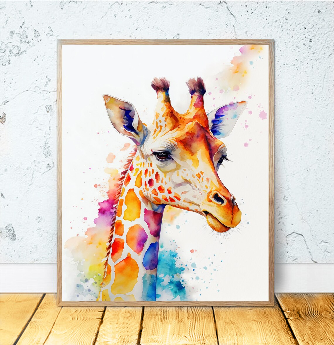 Watercolor Giraffe Art Print, Nursery Decor