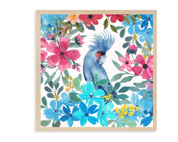 Blue Cockatoo Illustration Bird Painting
