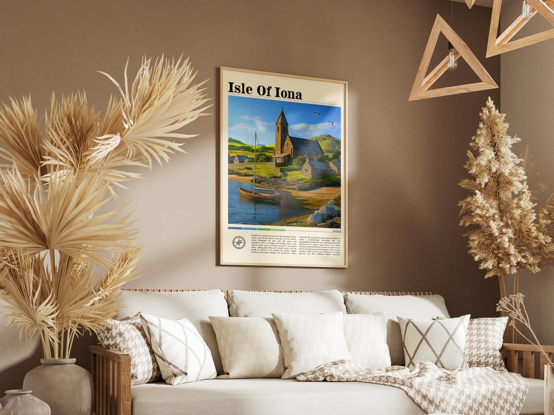 Isle Of Iona Travel Print Scotland Travel Poster Puffin Wall Art Scottish Landscape Print Isle Of Iona Travel Gift Iona Coastal Art - Image 8