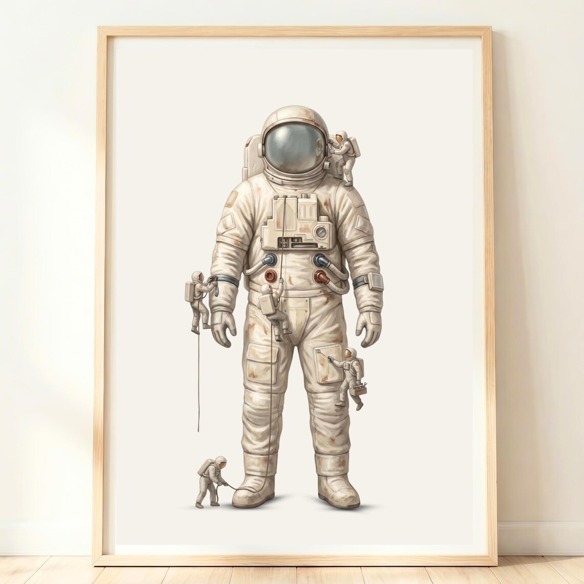 Astronaut Wall Art Print, Space Bedroom Decor