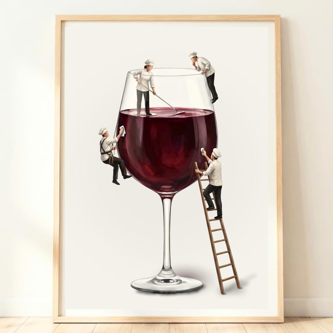 Red Wine Wall Art Lover Gift Decor Funny