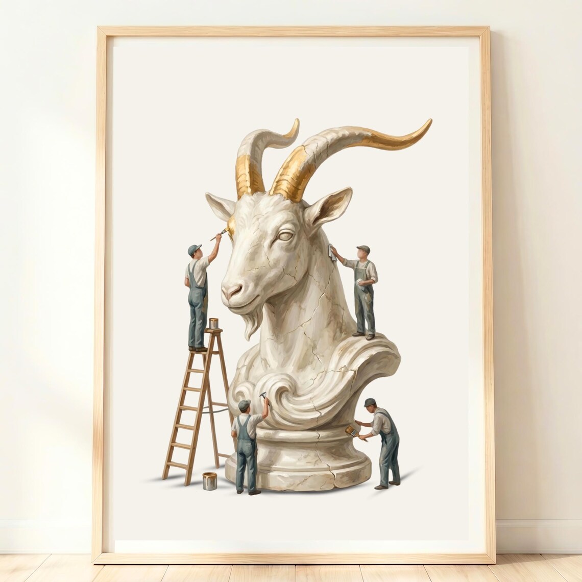 Capricorn Zodiac Goat Decor, Astrology Poster