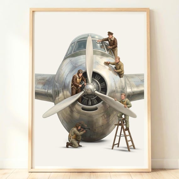 Aviation Wall Art Boys Room Decor Airplane Aeroplane Print Aircraft Gifts