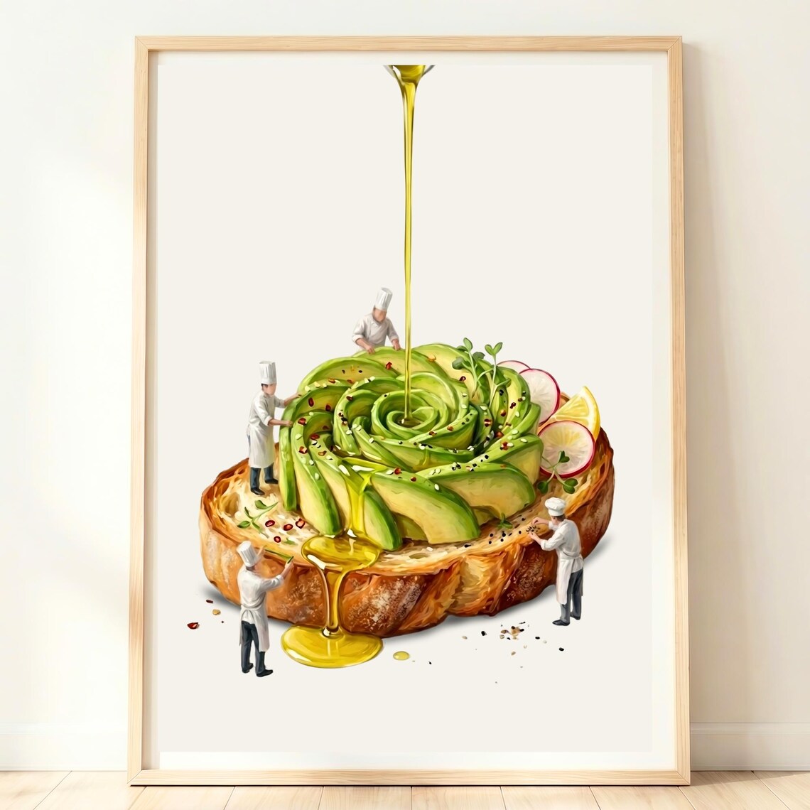 Avocado Toast Art Print, Brunch Kitchen Decor