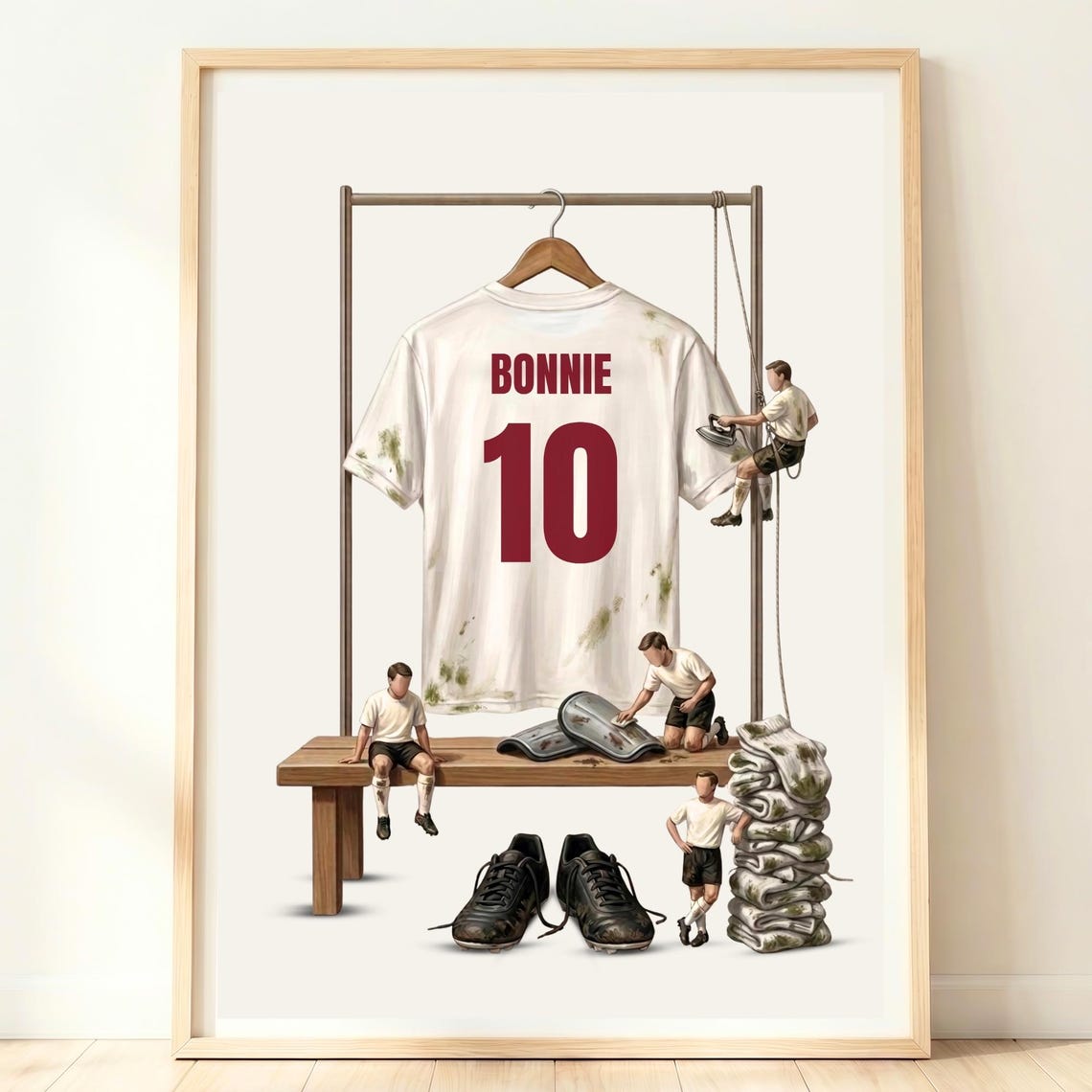 Personalised Football Art Custom Soccer Shirt Kids Print Sports Poster Teen Boy Gift