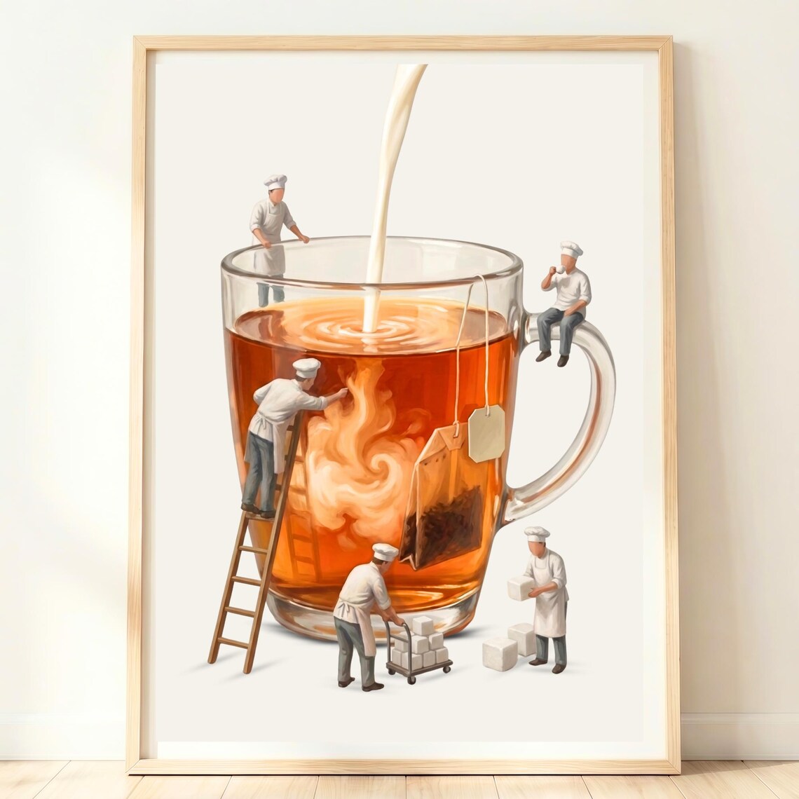Tea Party Decor Cup Of Poster, British Kitchen Print