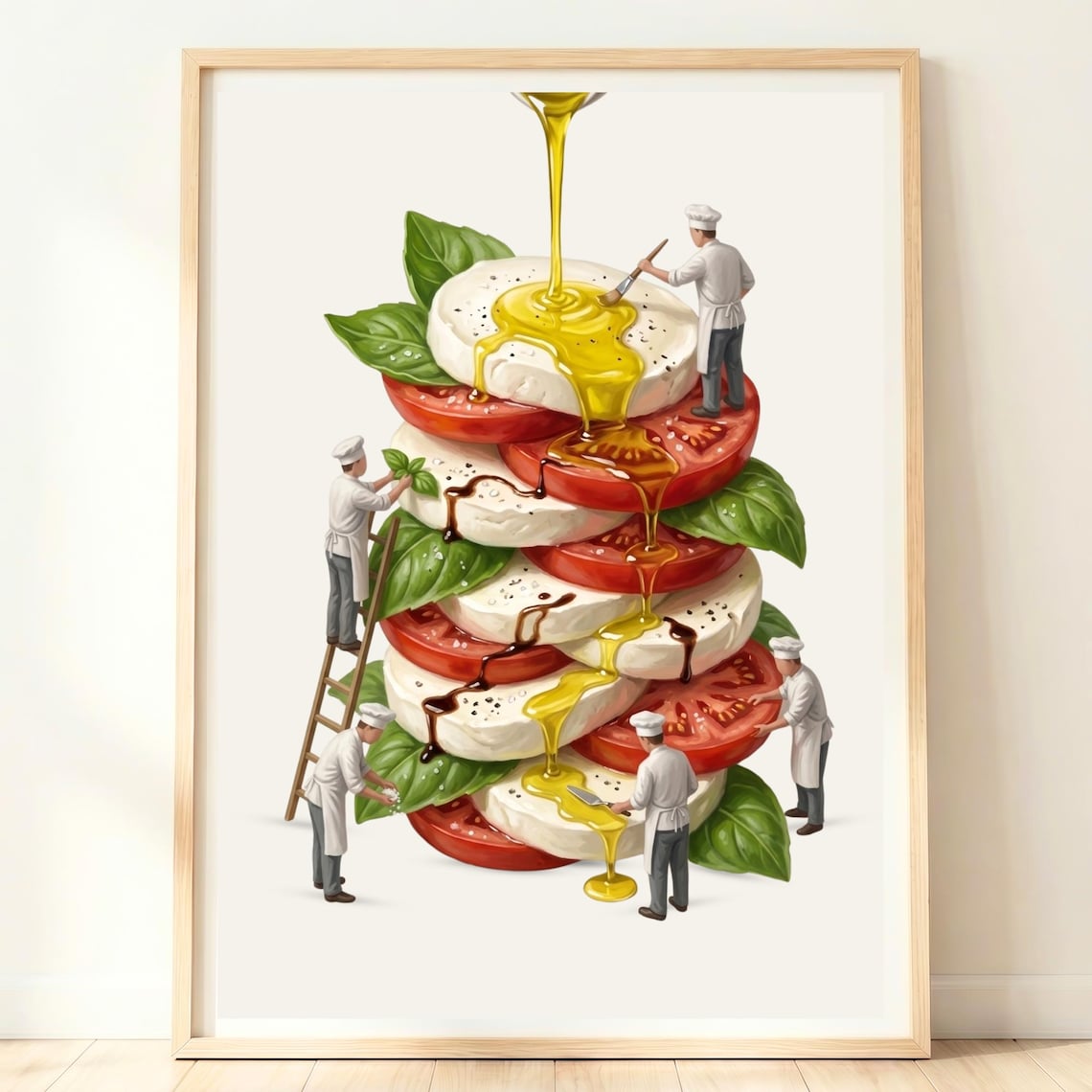 Caprese Salad Art Print, Italian Kitchen Decor