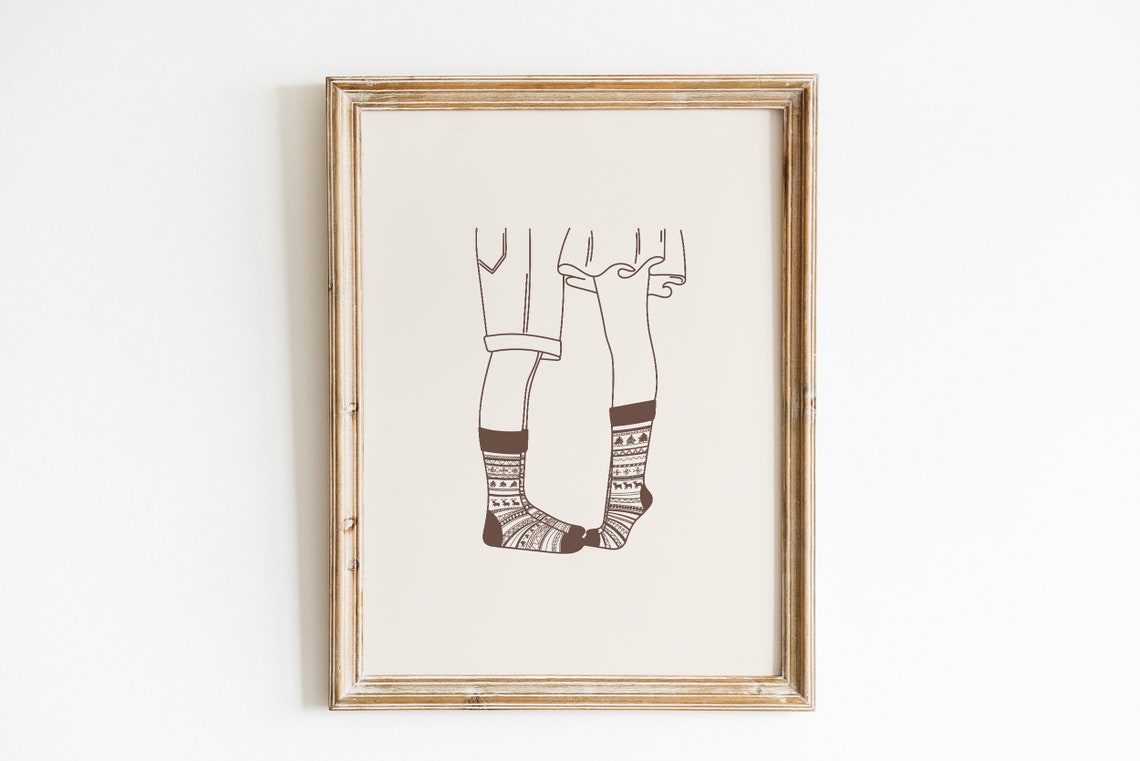 Couple Feet Print Romantic Couple Print Christmas Couple Print Christmas Socks Print Christmas Love Print Christmas Couple Gift