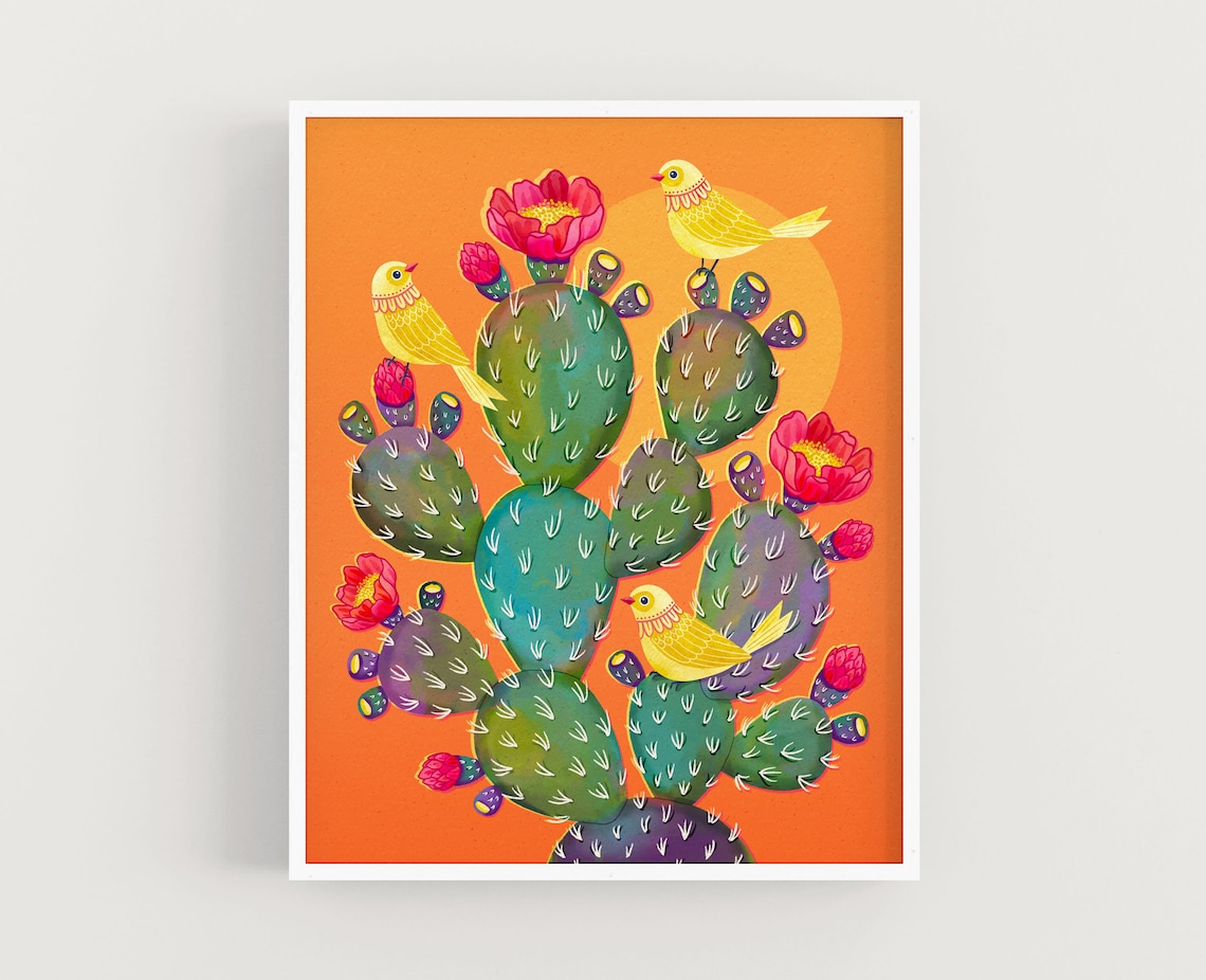 Desert Cactus Art Print, Botanical Wall Art