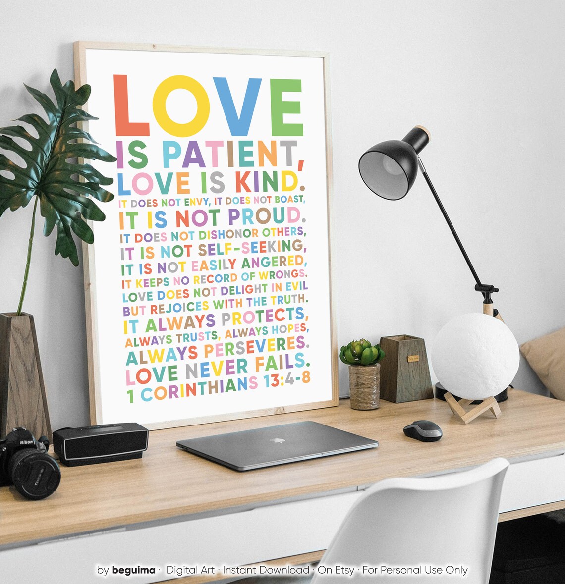 Love Is Patient 1 Corinthians 13:4-8 Scripture Poster - Image 3
