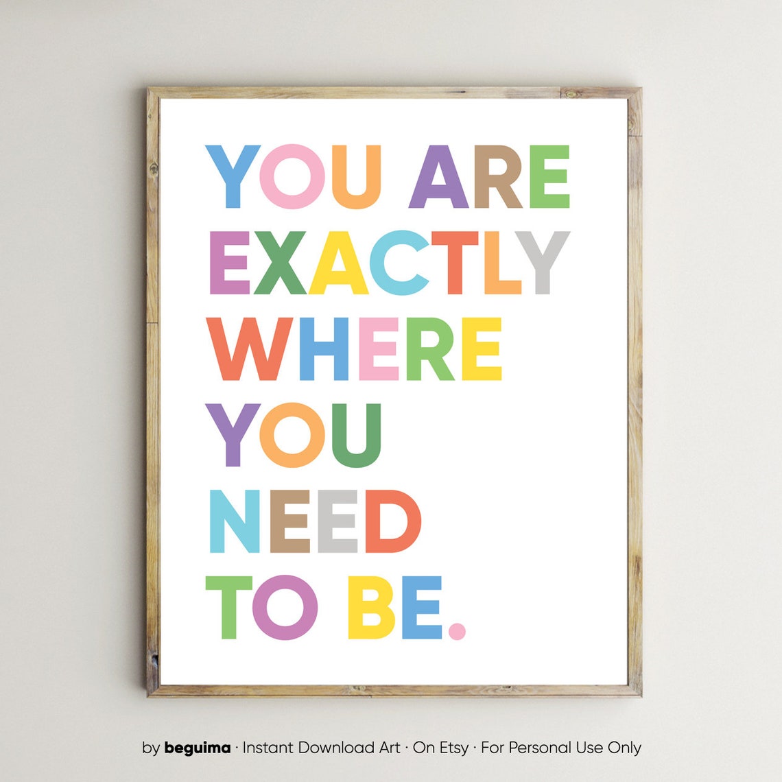You Are Exactly Where You Need to Be Daily Affirmation Poster