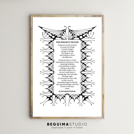 The Serenity Prayer Christian Wall Art Bible Verse Prints Catholic Scriptures Sign Inspirational Quote Poster Home Decor