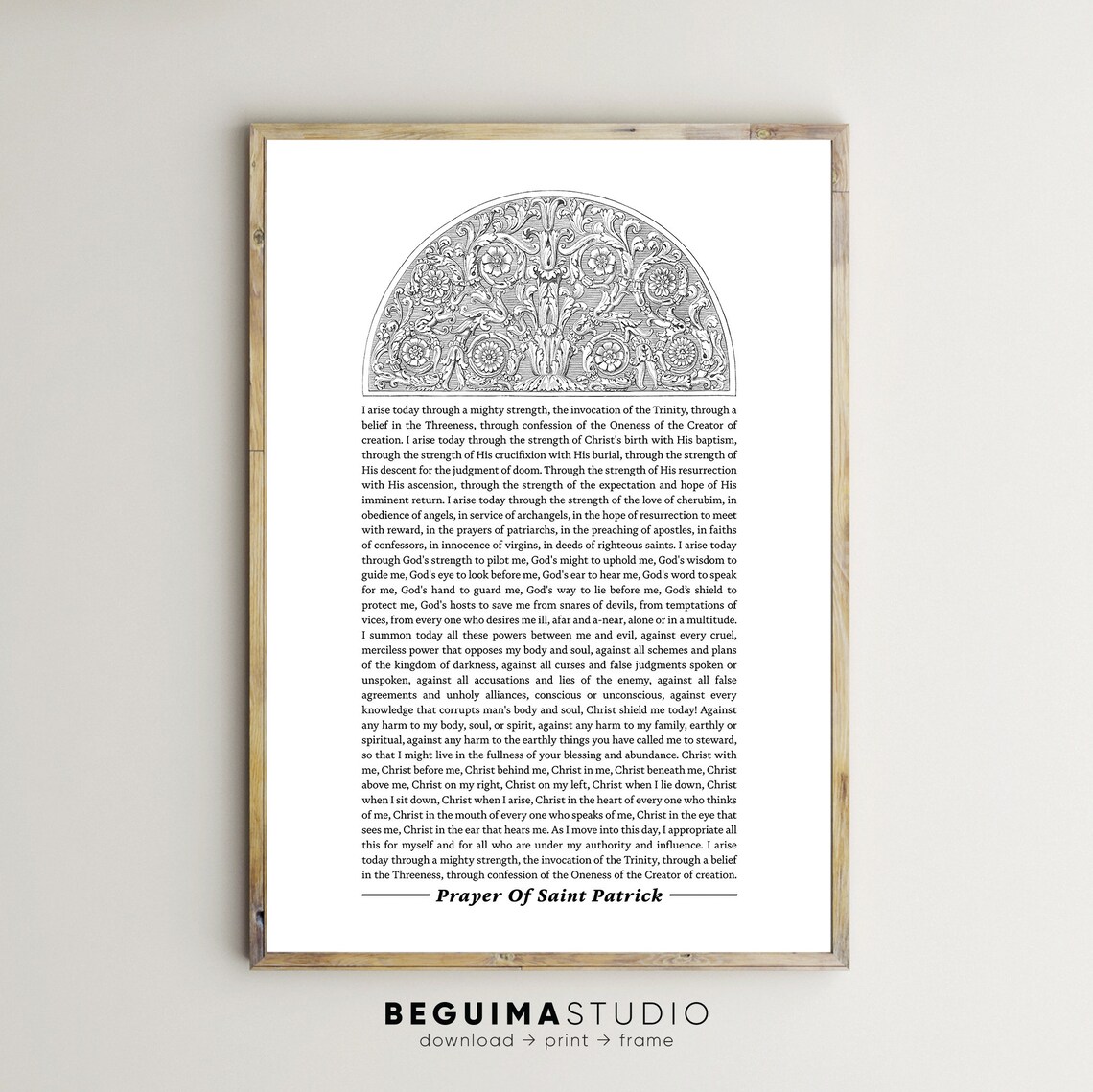 Prayer Of St Patrick, Christian Wall Art Print