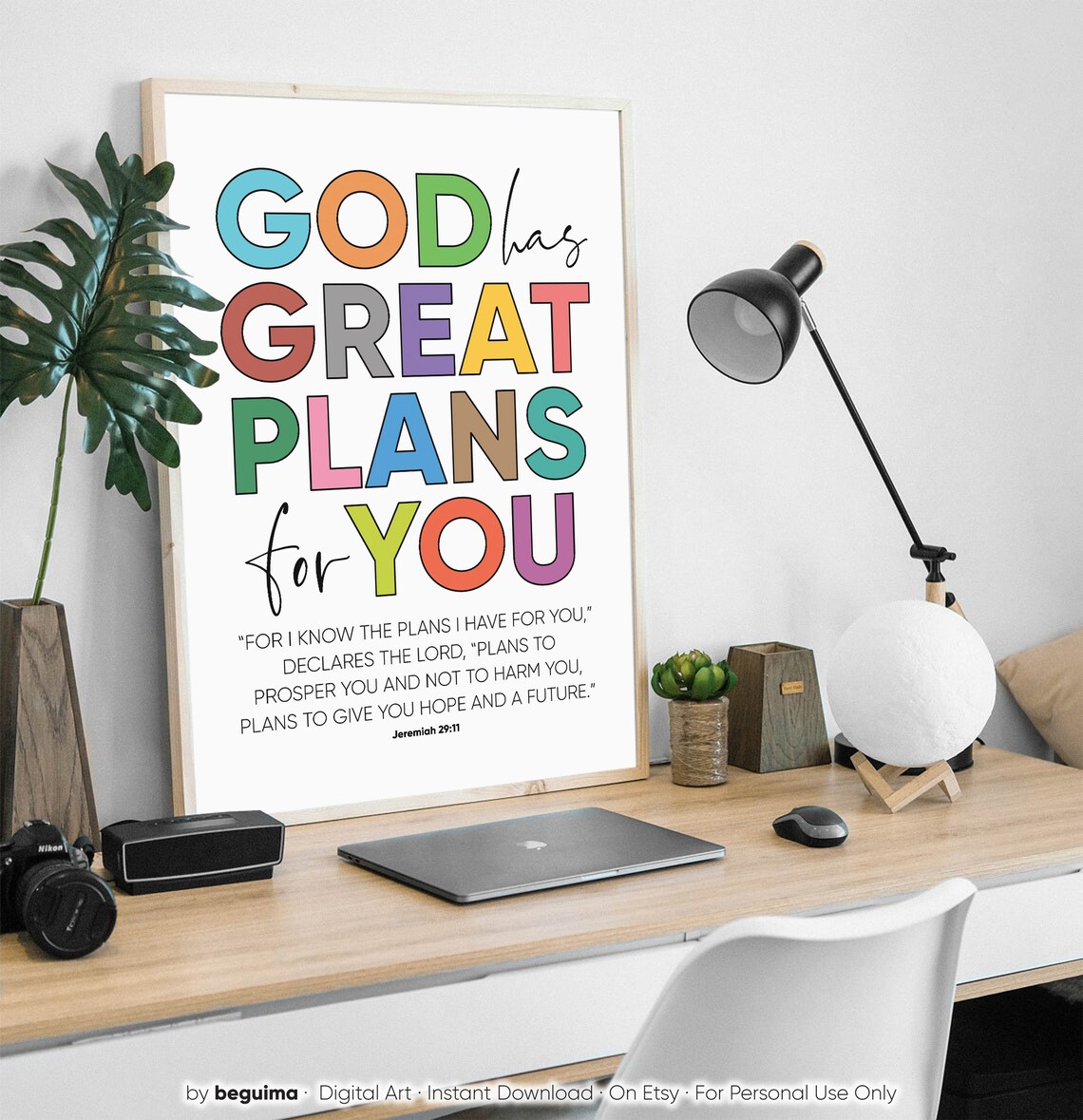 God Has Great Plans For You Bible Verse Art Print - Image 2