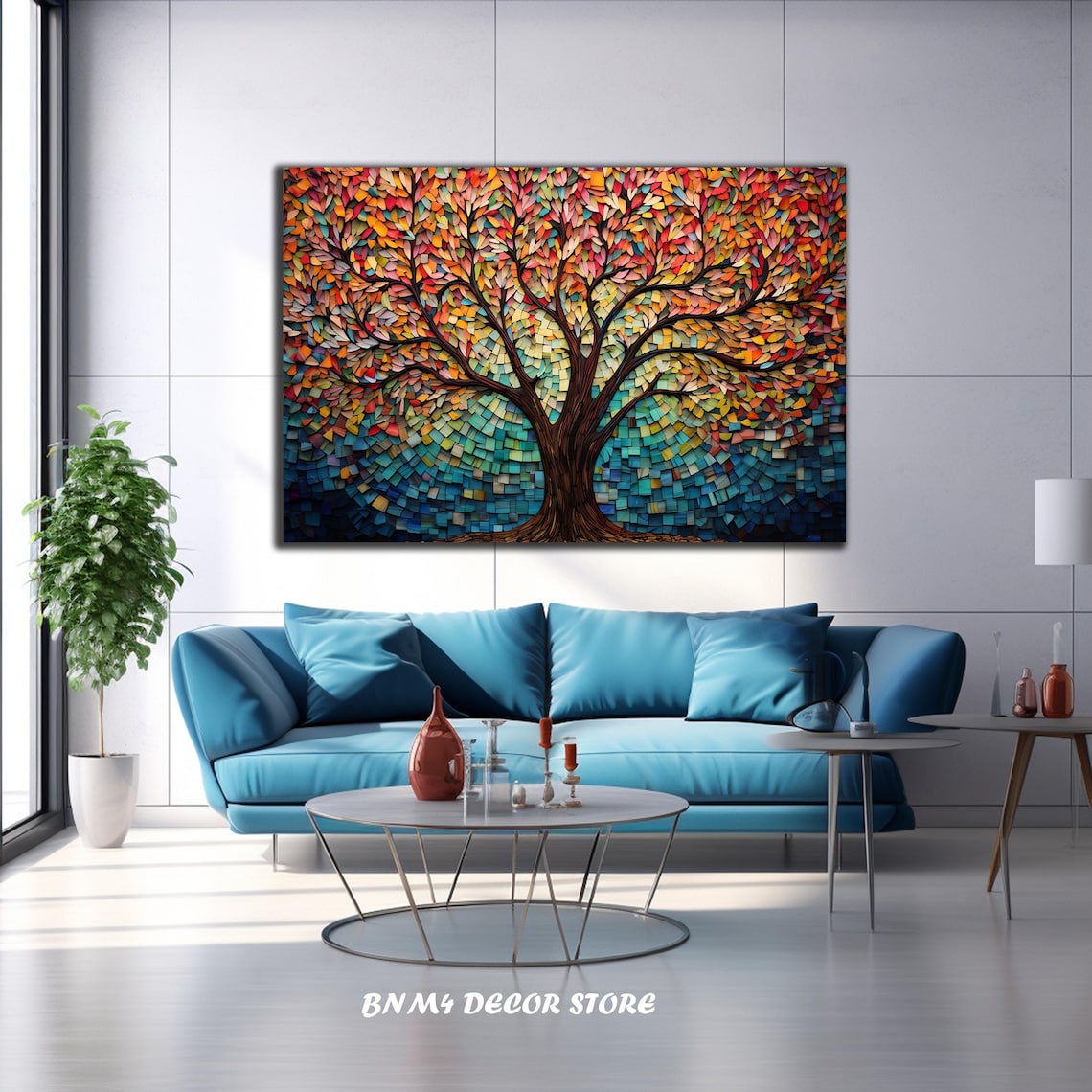 Tree of Life Stained Pattern Nature Wall Art Print
